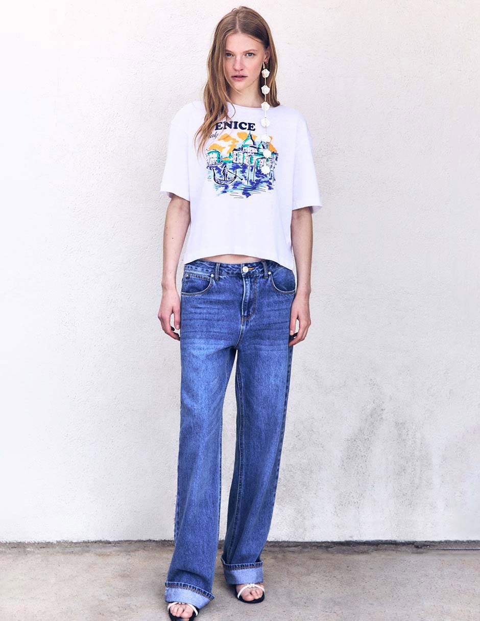 Camiseta Sfera cuello redondo manga corta de algodón