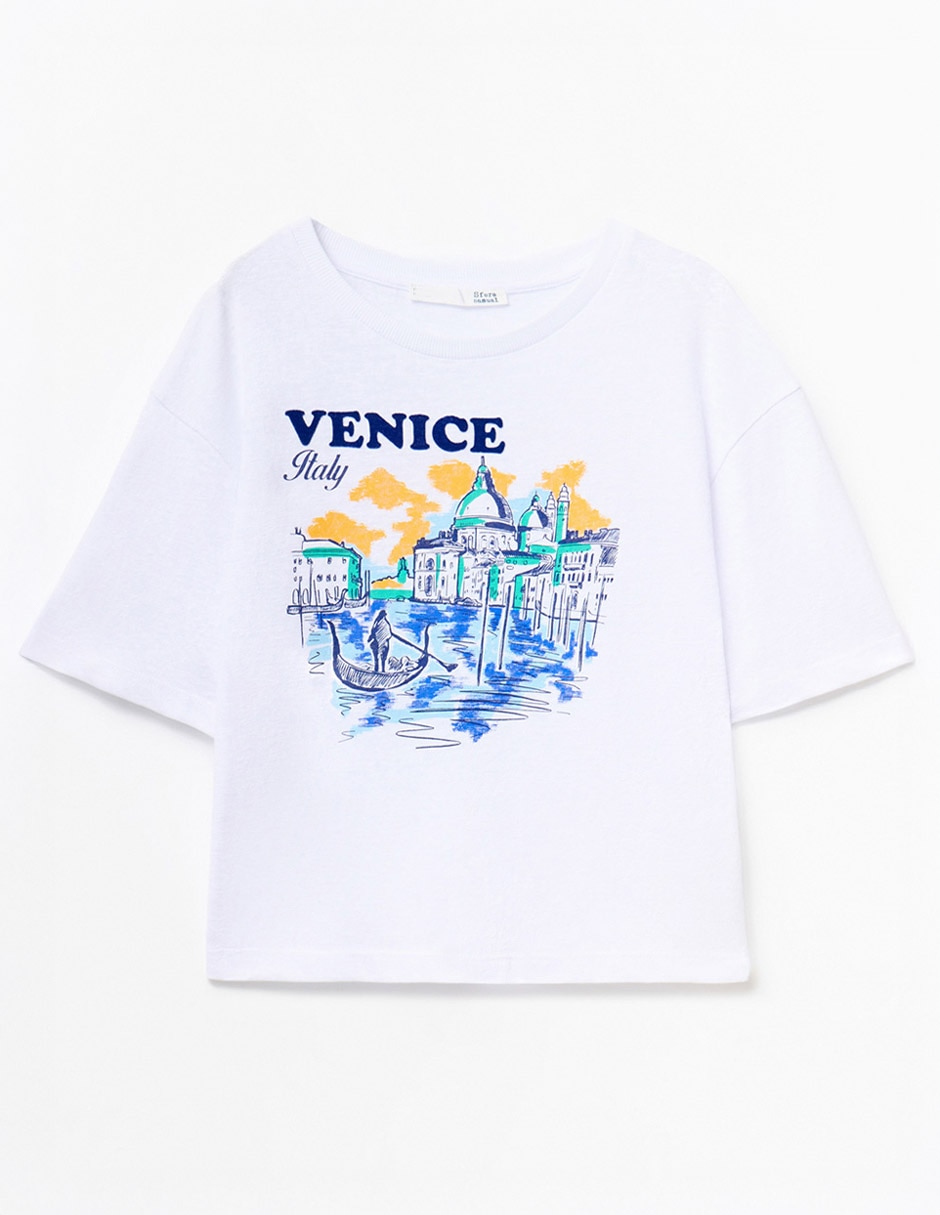 Camiseta Sfera cuello redondo manga corta de algodón