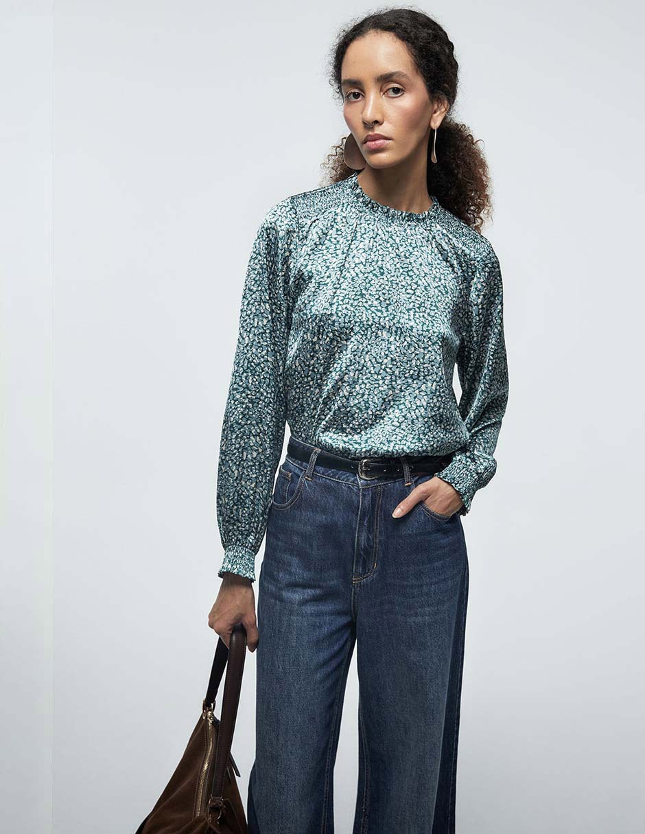 Blusa Sfera manga larga para mujer