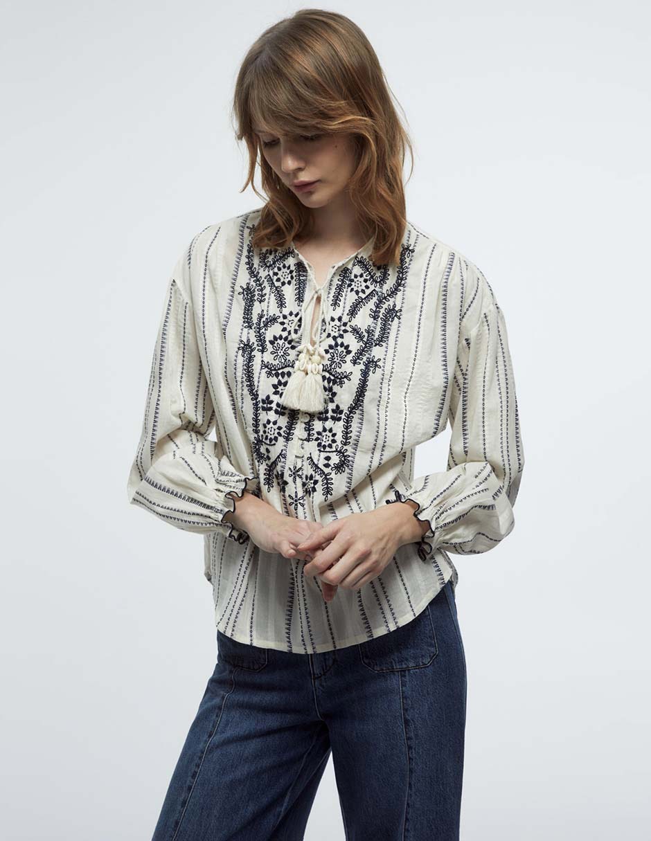 Blusa Sfera manga larga para mujer