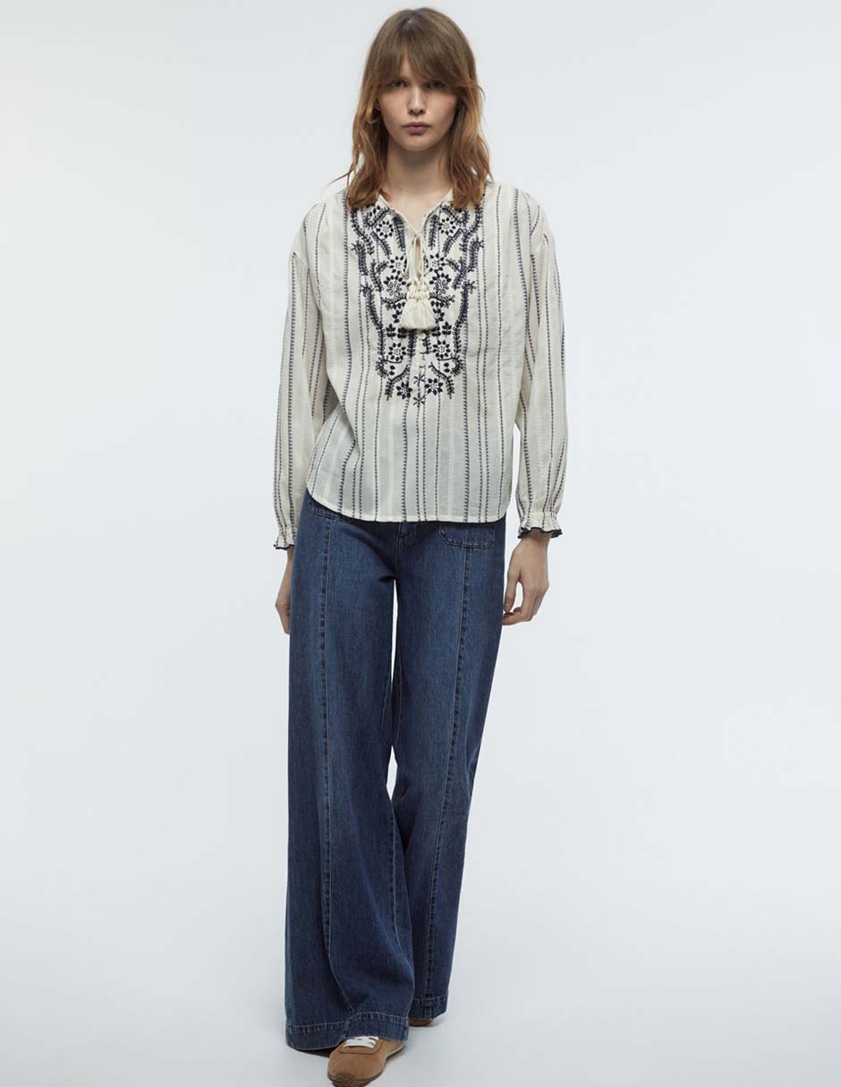 Blusa Sfera manga larga para mujer