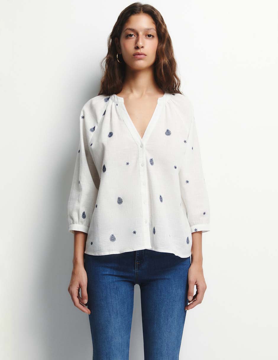 Blusa manga 3/4 para mujer