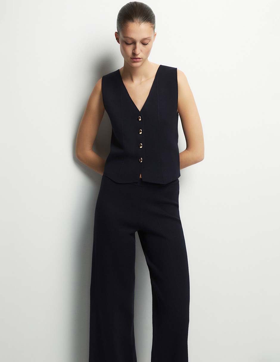 Pantalón de vestir wide leg para mujer