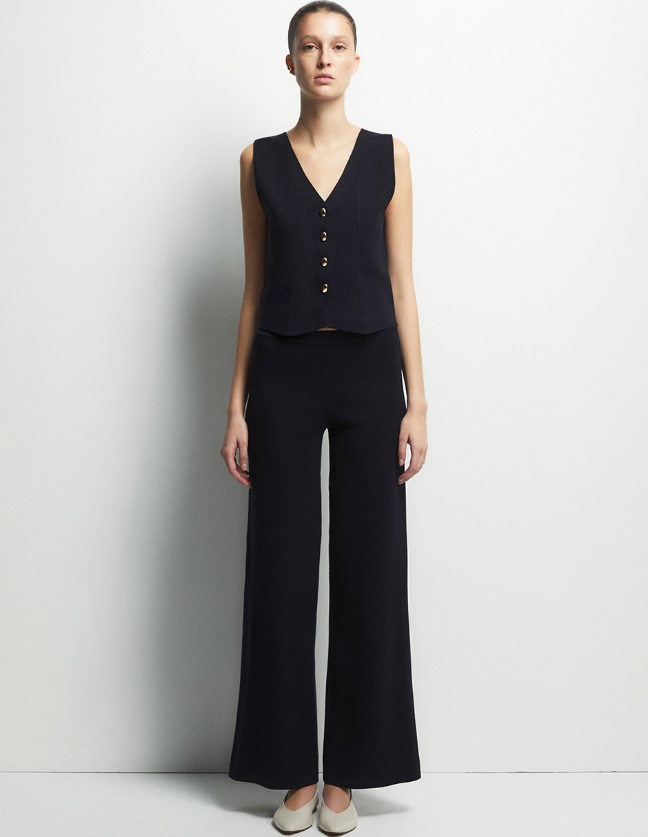 Pantalón de vestir wide leg para mujer