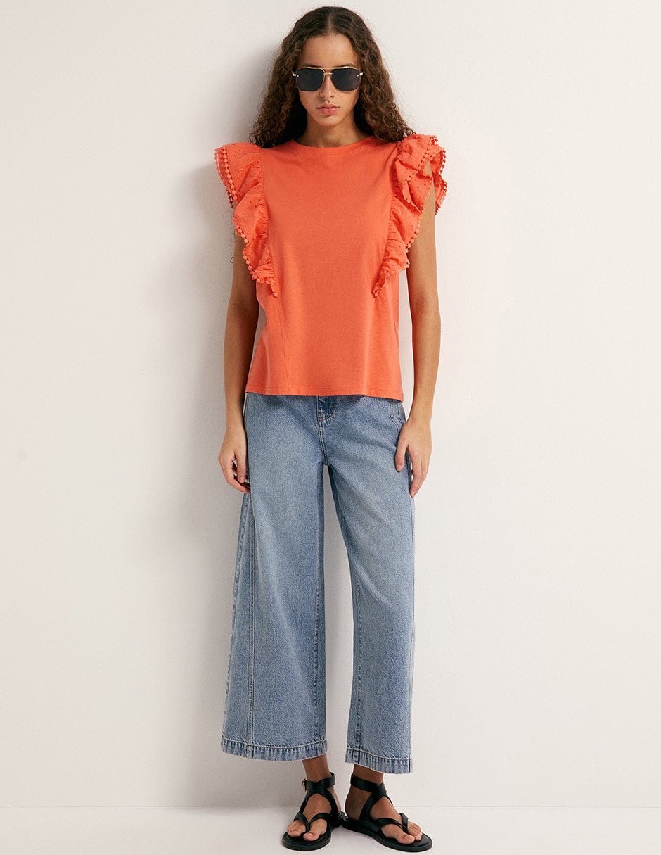 Camiseta Sfera cuello redondo manga corta de algodón