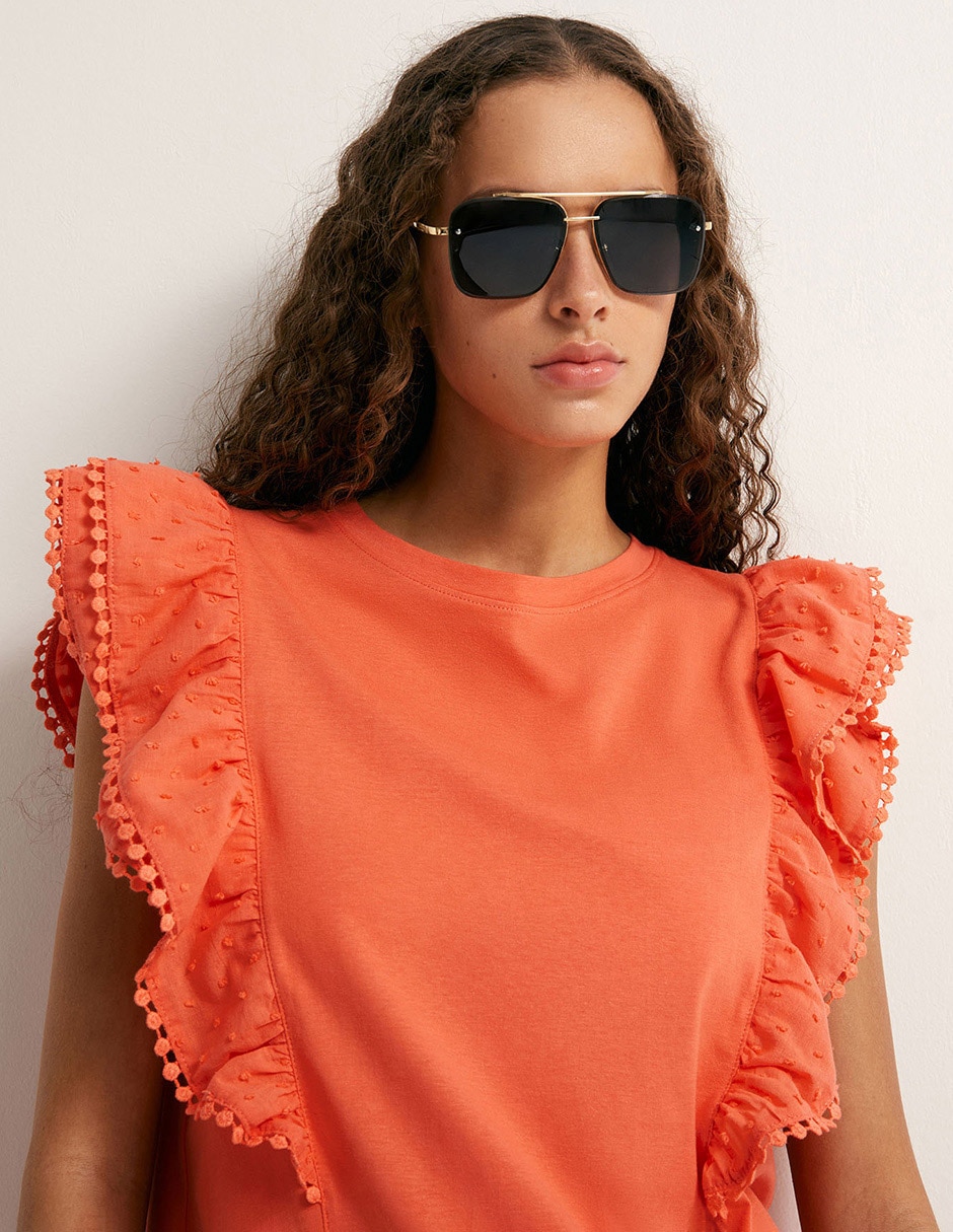 Camiseta Sfera cuello redondo manga corta de algodón