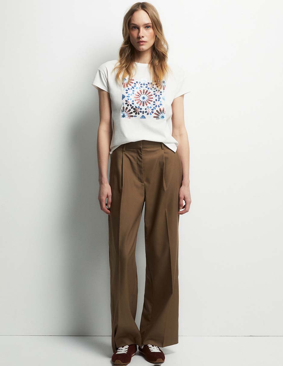 Camiseta Sfera cuello redondo escote con cuello manga corta de algodón 4