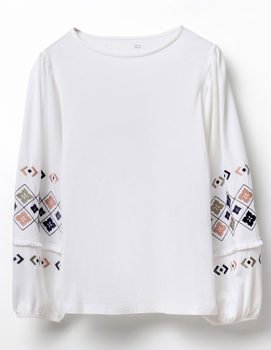 Camiseta cuello redondo manga larga 2