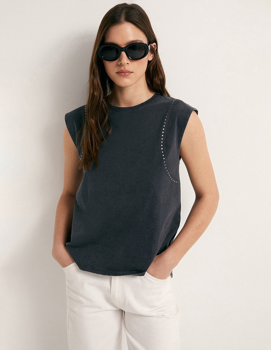 Camiseta Cuello Redondo De Algodón 1