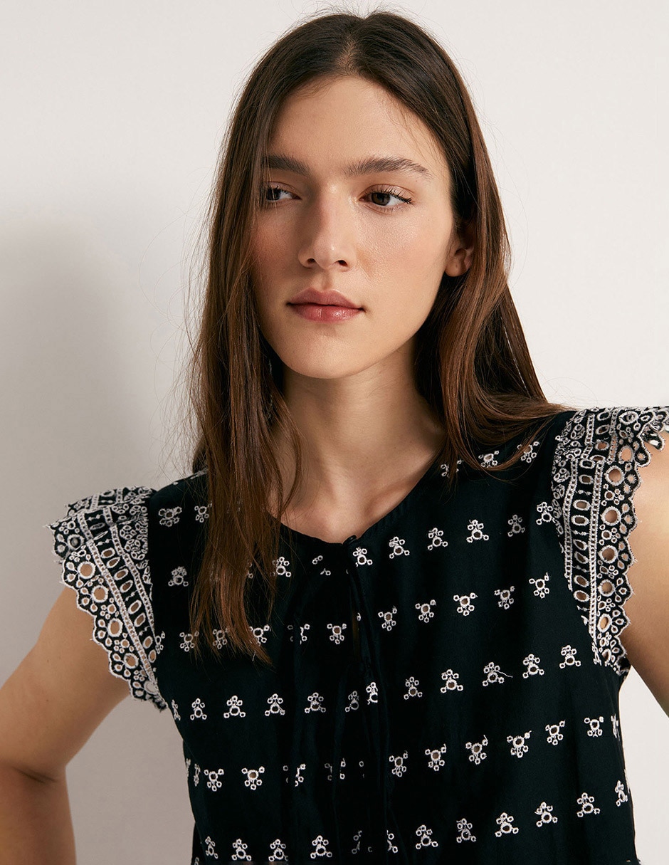 Blusa Sfera Manga Corta Para Mujer