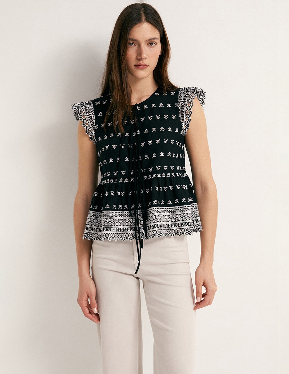 Blusa Sfera Manga Corta Para Mujer