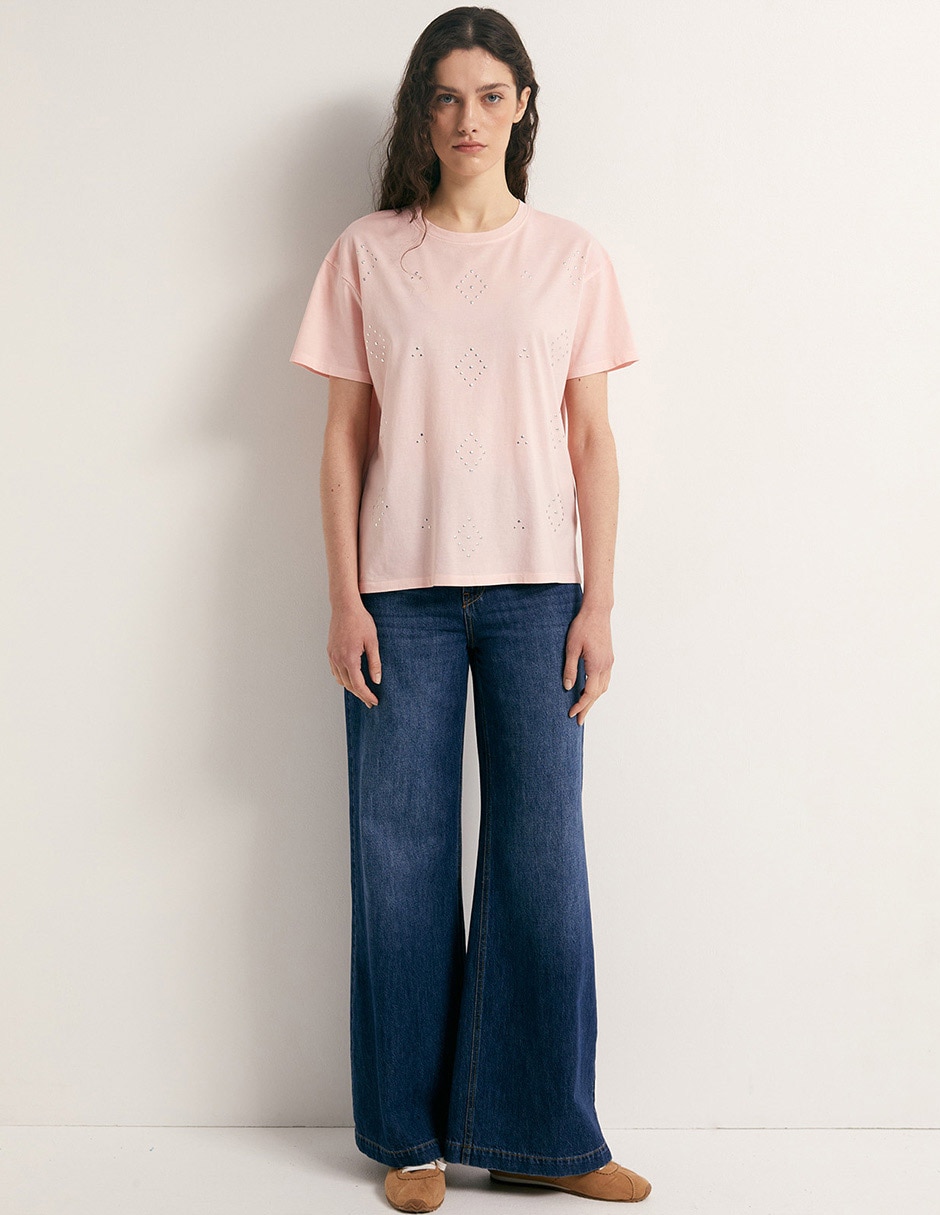 Camiseta Sfera cuello redondo manga corta de algodón