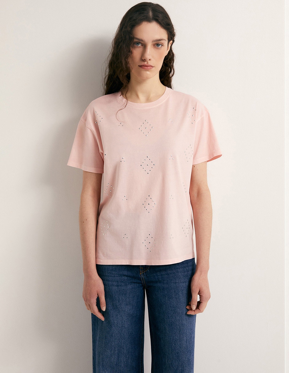 Camiseta Sfera cuello redondo manga corta de algodón